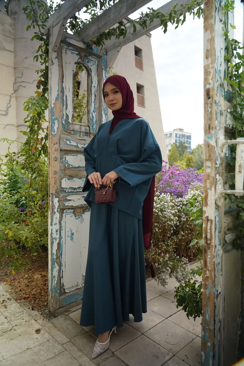 Комплект «Teal Kimono»: кимоно и юбка