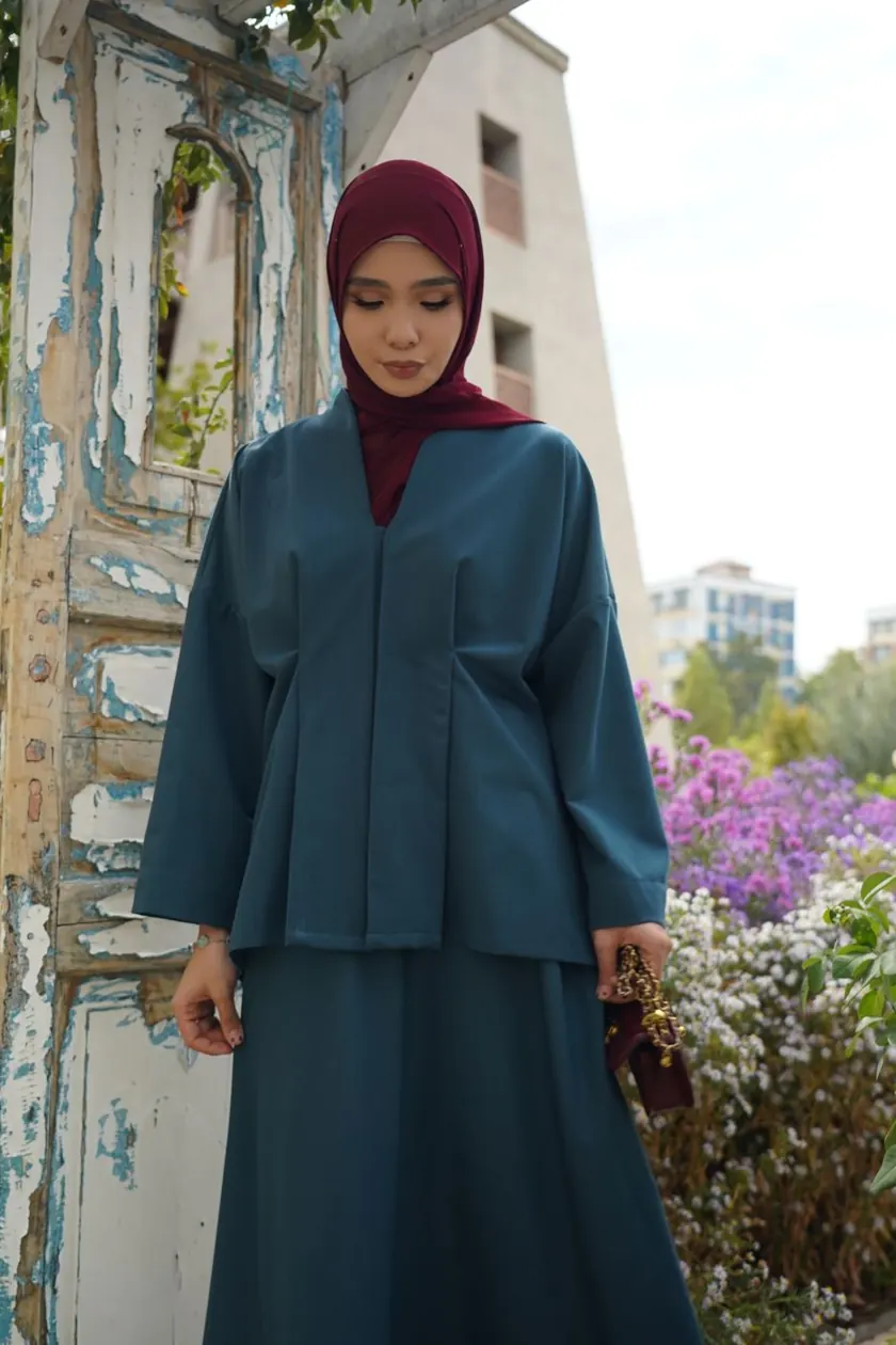 Комплект «Teal Kimono»: кимоно и юбка — фото 3