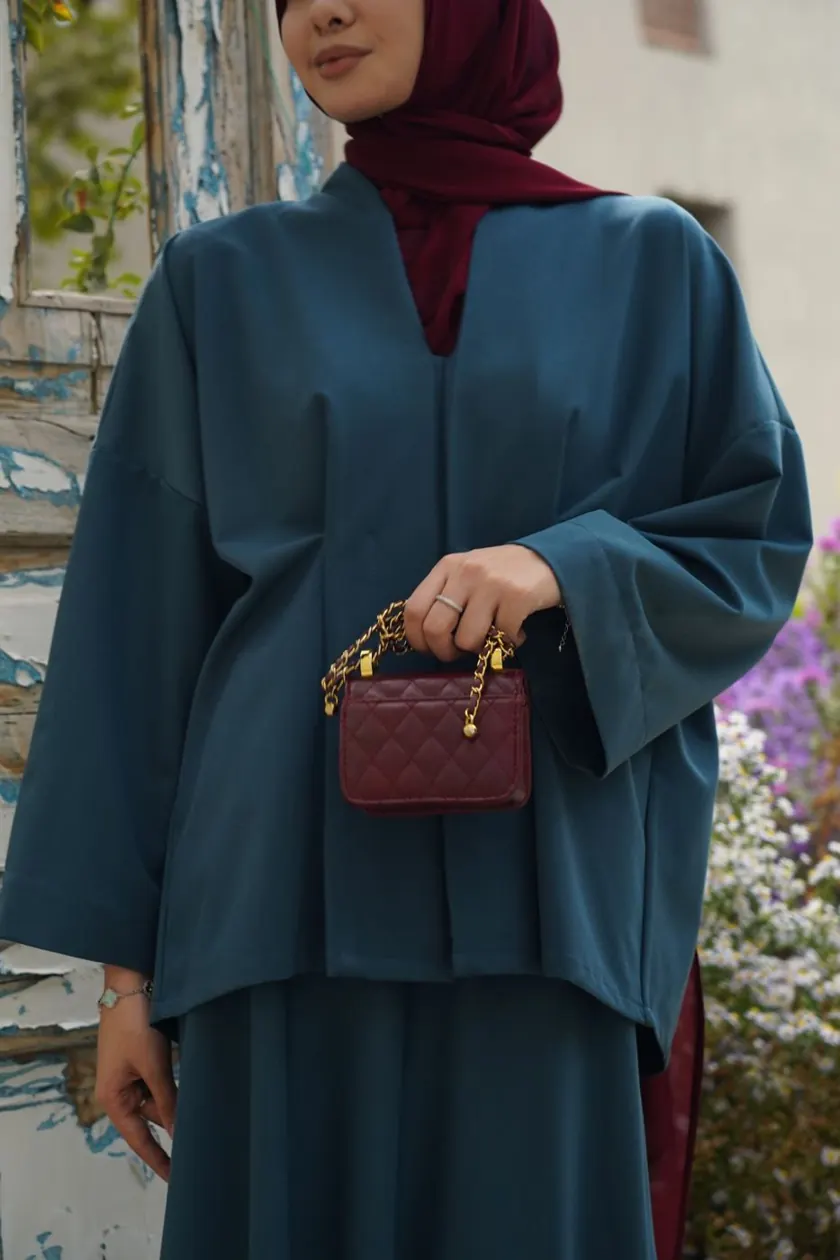 Комплект «Teal Kimono»: кимоно и юбка — фото 6